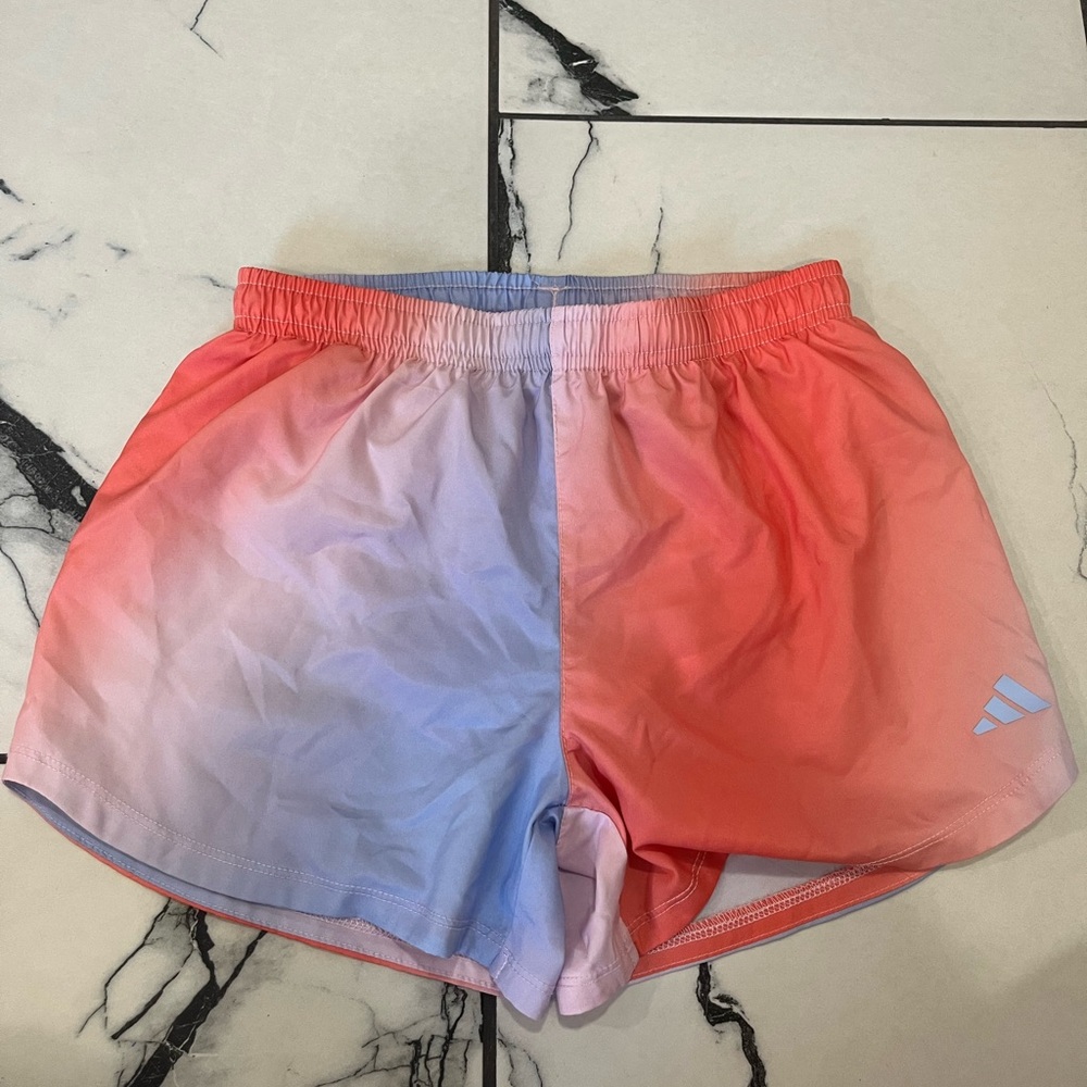 Adidas Women's Ombre Athletic Shorts - Coral and Lavender